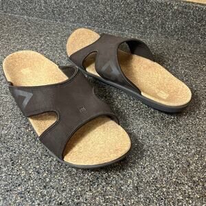 Spenco Kholo Mens Orthotic Slide Sandals Synthetic Brown Size 14 Comfort Slip On